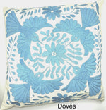 Exquisite Hand Embroidered Otomi Cushion Cover - Sky Blue (45x45cm)