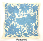 Exquisite Hand Embroidered Otomi Cushion Cover - Sky Blue (45x45cm)