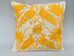 Exquisiter handbestickter Otomi-Kissenbezug - Gelb (45x45cm)