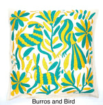 Exquisite Hand Embroidered Otomi Cushion Cover - Yellow/Green (45x45cm)