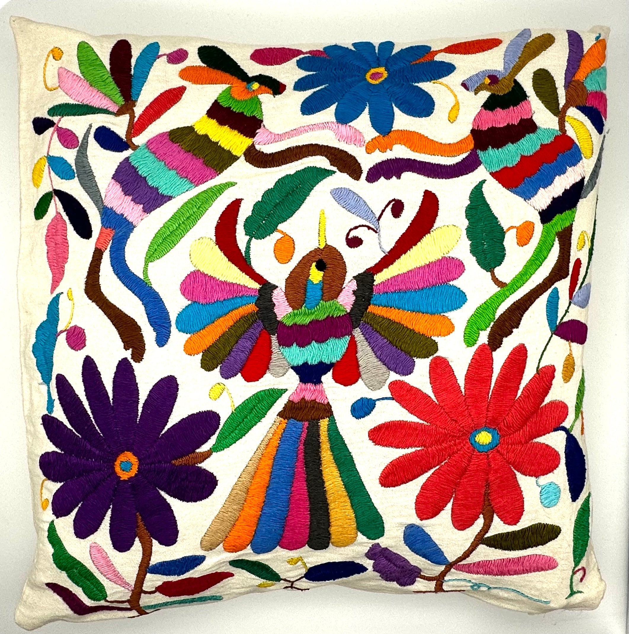 Housses de Coussin Otomi Exquises Brodées à la Main - Multicolore (45x45cm)