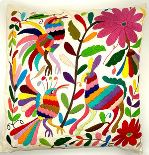 Exquisite Hand Embroidered Otomi Cushion Covers - Multicoloured (45x45cm)