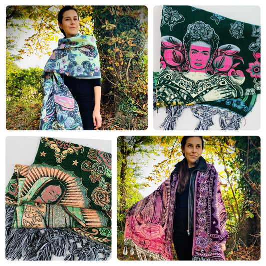Frida/Maria Mexican Fashion Rebozo Shawl (200cm x 72cm)