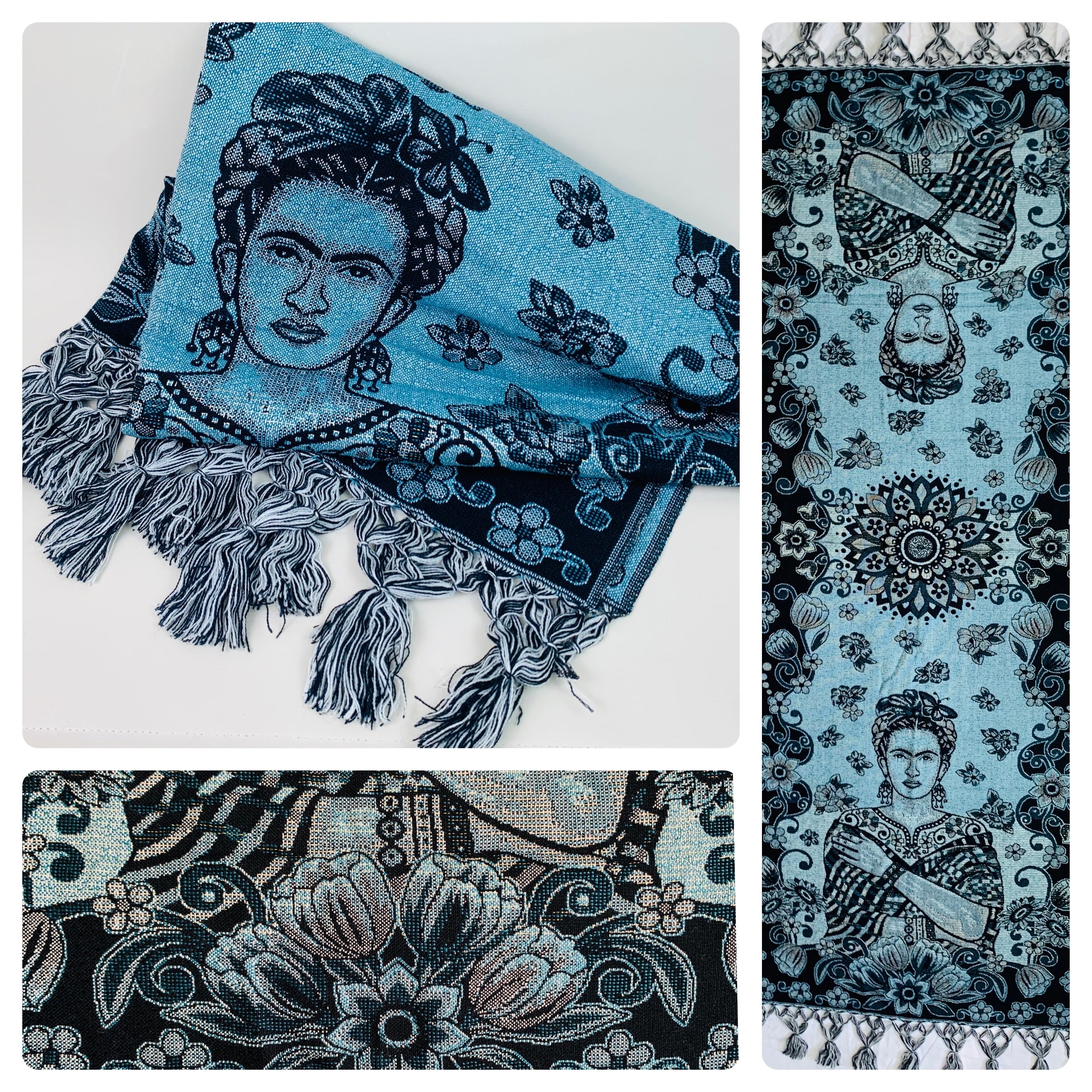 Frida/Maria Mexikanischer Mode-Rebozo-Schal (200 cm x 72 cm)