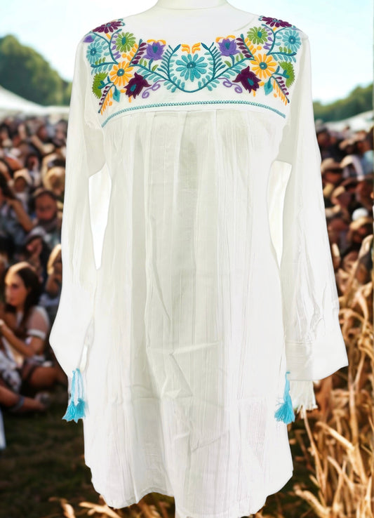 Mexican Embroidered Summer Dress