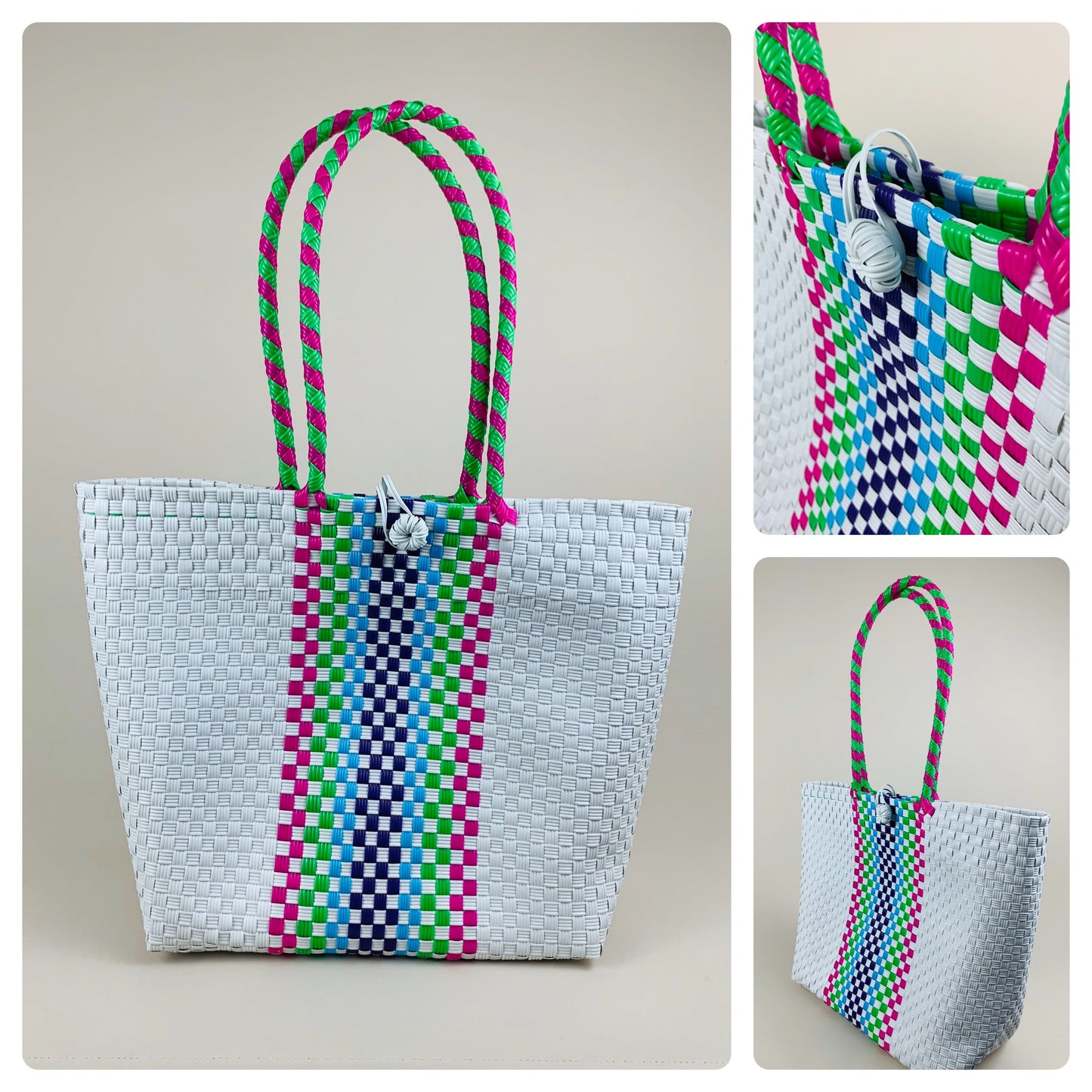 Mexican Market Tote Bag – Woven Beach & Shopping Bag (Tianguis Style)