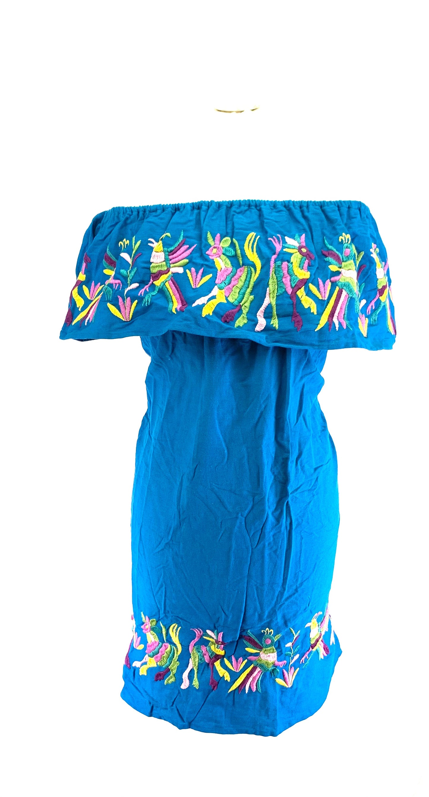 Mexican Otomi Embroidered Cotton Dress – Lightweight Summer Dress