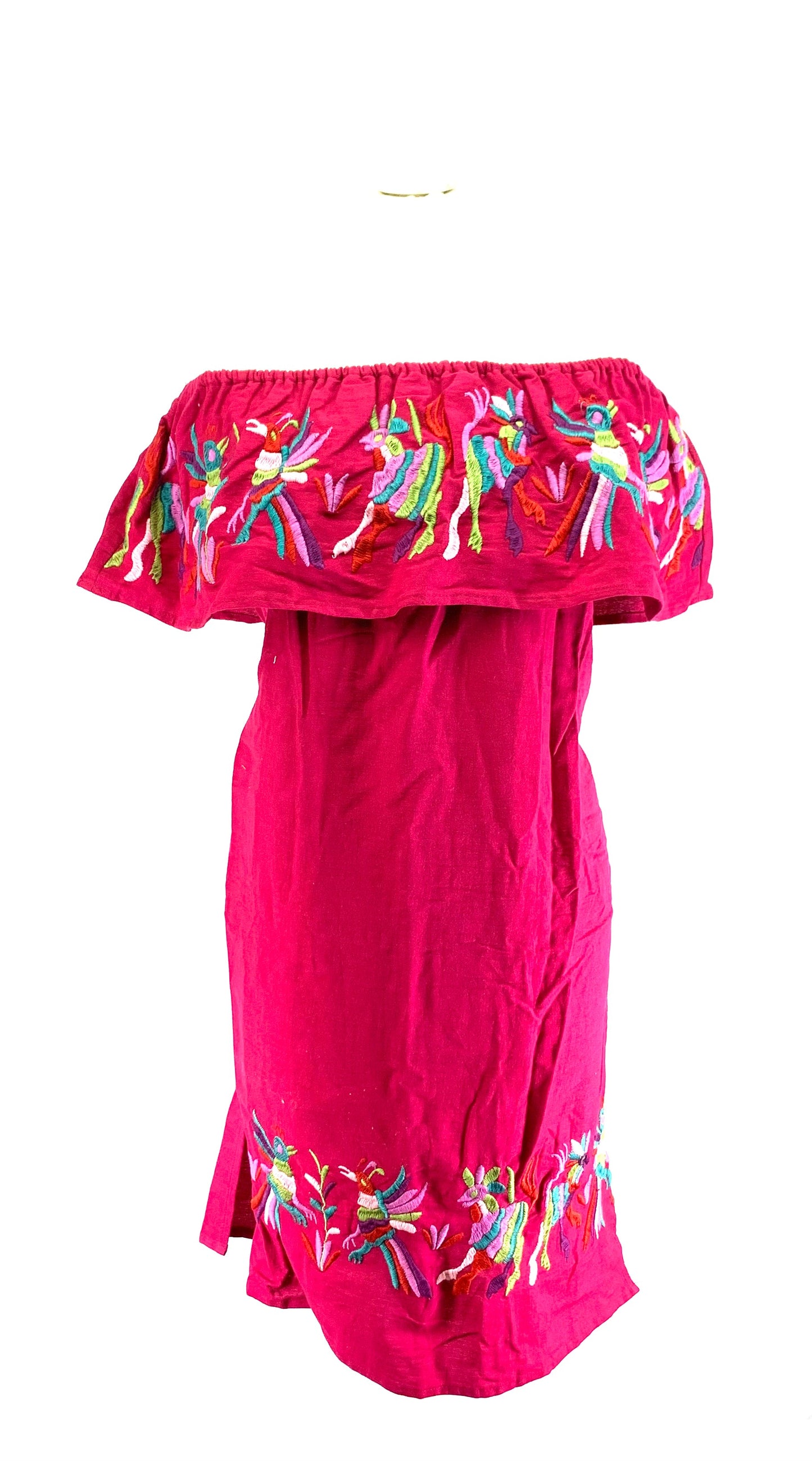 Mexican Otomi Embroidered Cotton Dress – Lightweight Summer Dress