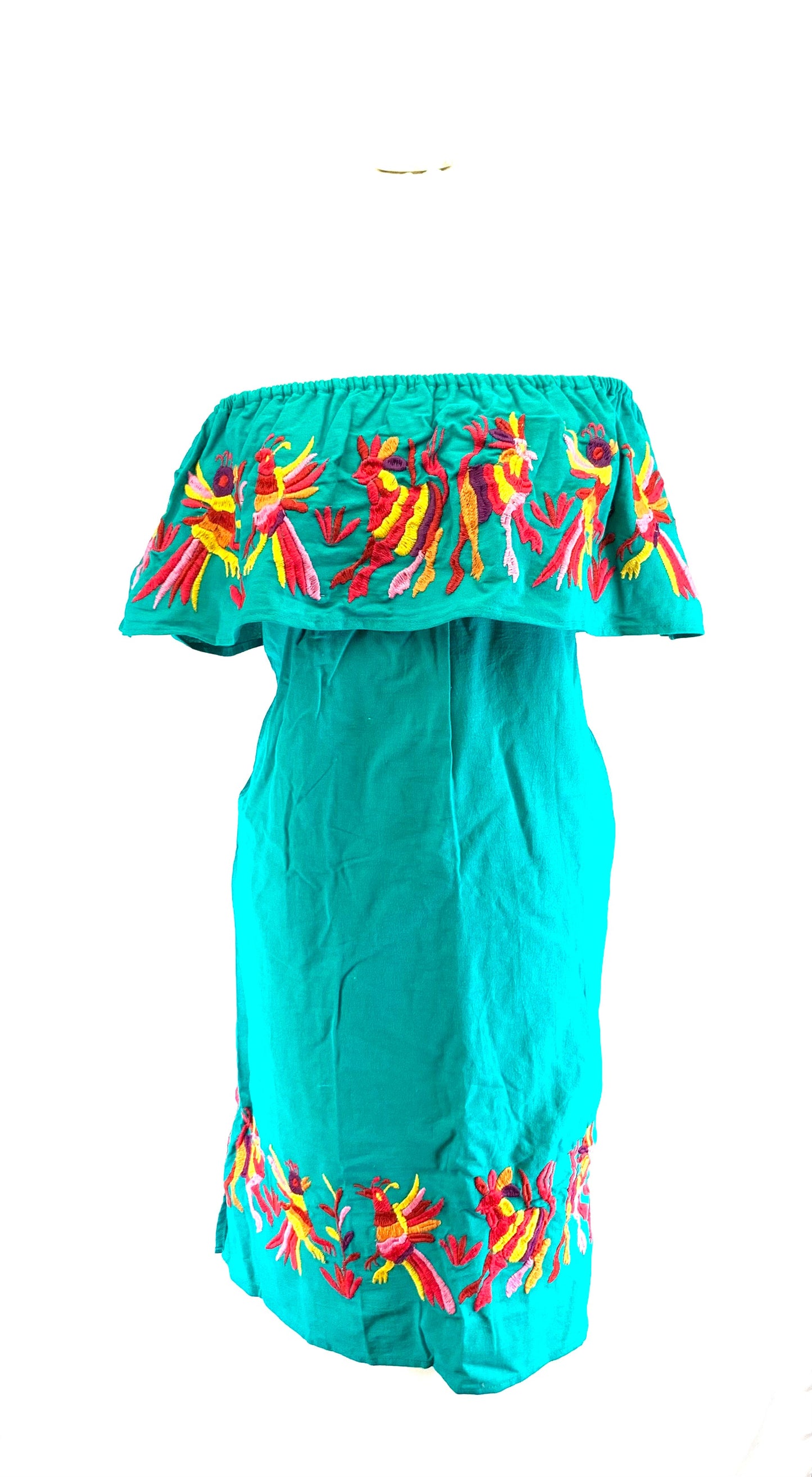 Mexican Otomi Embroidered Cotton Dress – Lightweight Summer Dress