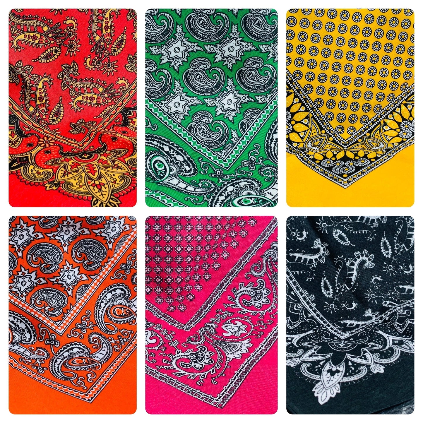 Mexican Paliacate Bandana – 100% Cotton Traditional Mexican Scarf / Headscarf (58 x 58 cm)