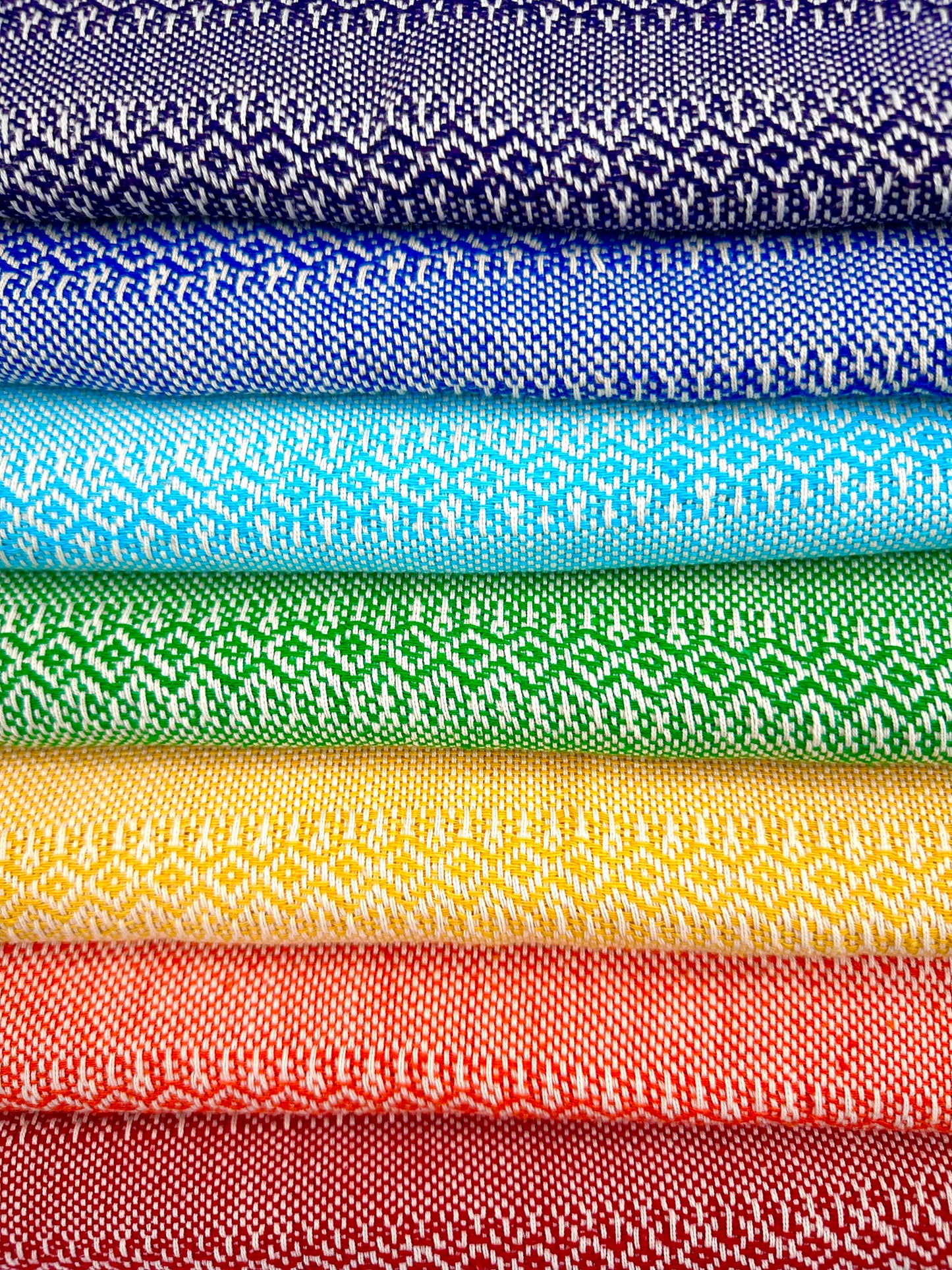 Premium Quality 100% Cotton 210cm x 65cm Mexican Rebozo Chakra Set (Set of 7)