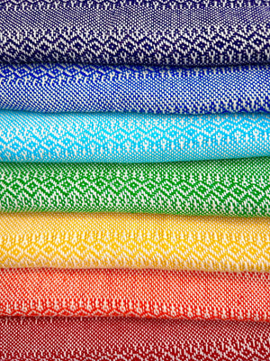 Premium Quality 100% Cotton 210cm x 65cm Mexican Rebozo Chakra Set (Set of 7)