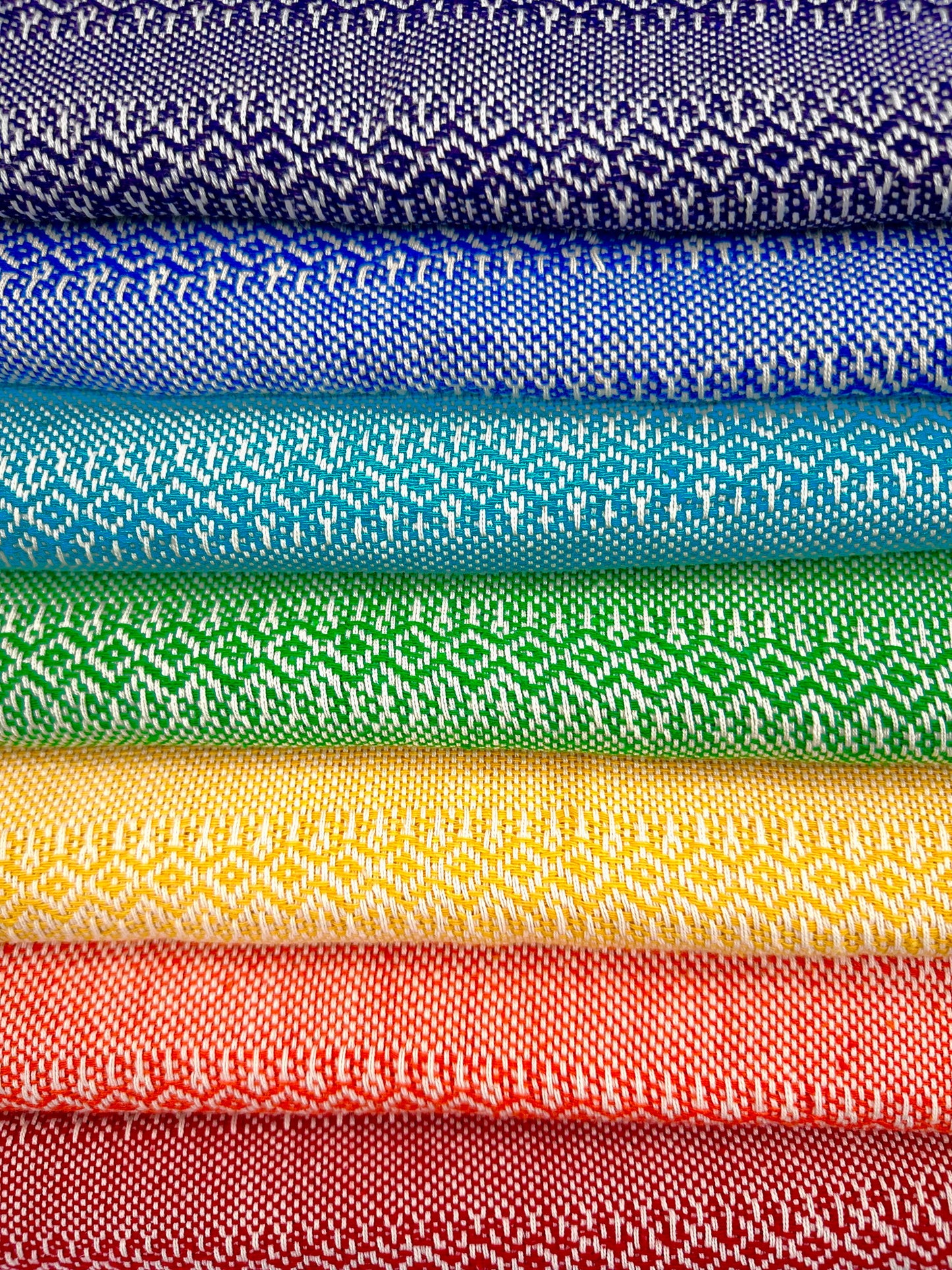 Premium Quality 100% Cotton Real Mexican Closing of the Bones Rebozo “Chakra Set” (Set of 7)