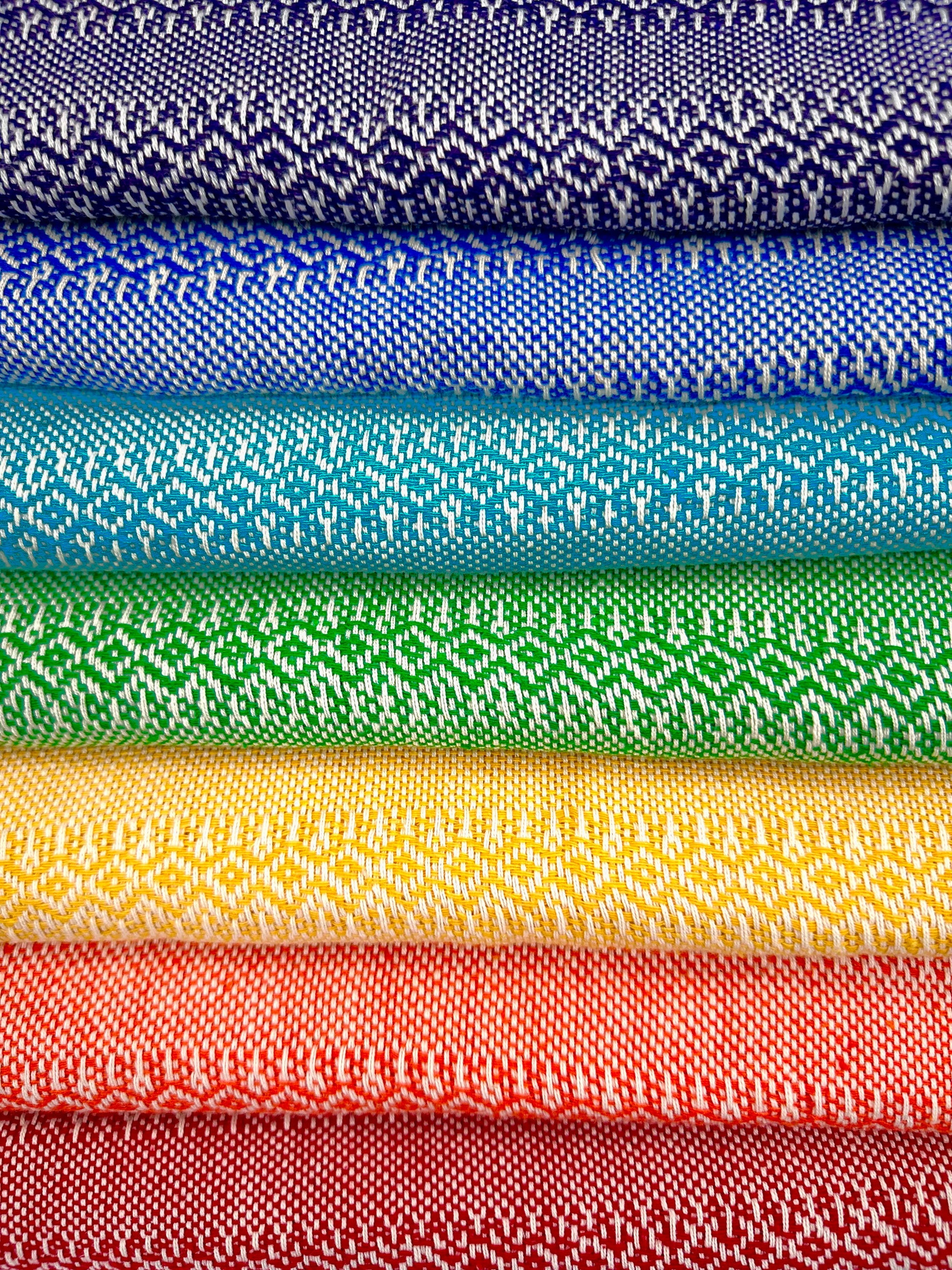 Premium Quality 100% Cotton Real Mexican Closing of the Bones Rebozo “Chakra Set” (Set of 7)