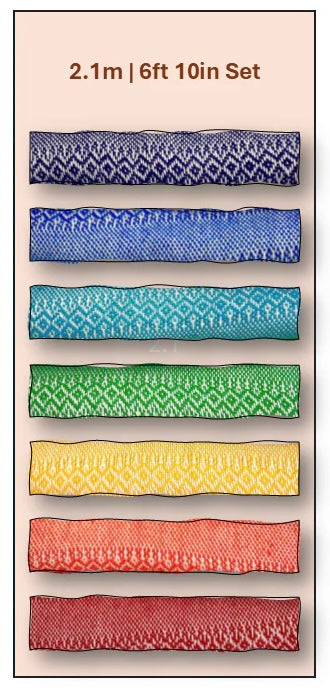 Premium Quality 100% Cotton Real Mexican Closing of the Bones Rebozo “Chakra Set” (Set of 7)