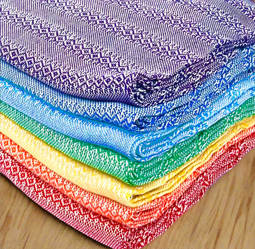 Premium Quality 100% Cotton Real Mexican Rebozo “Chakra Set” (Set of 7)