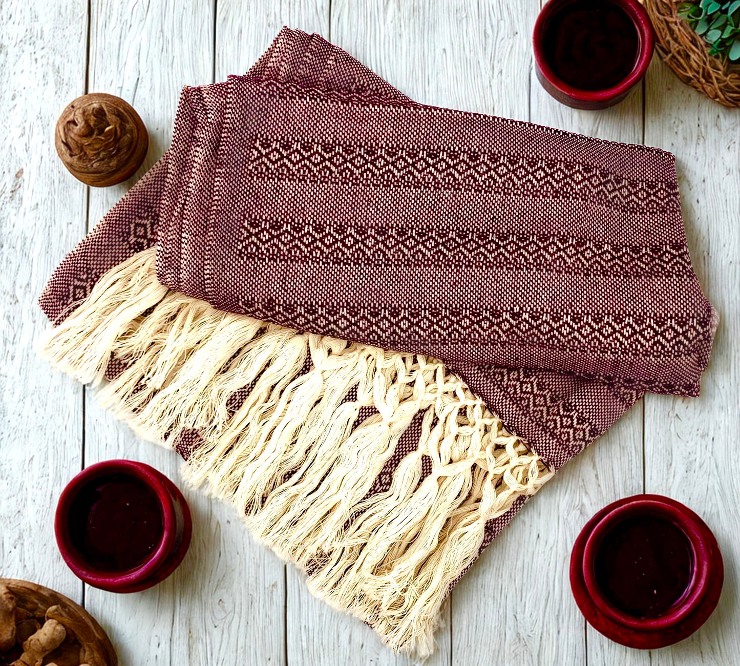 Premium Quality 2.1m (6ft 10in) 100% Cotton Mexican Rebozo (210cm x 65cm)