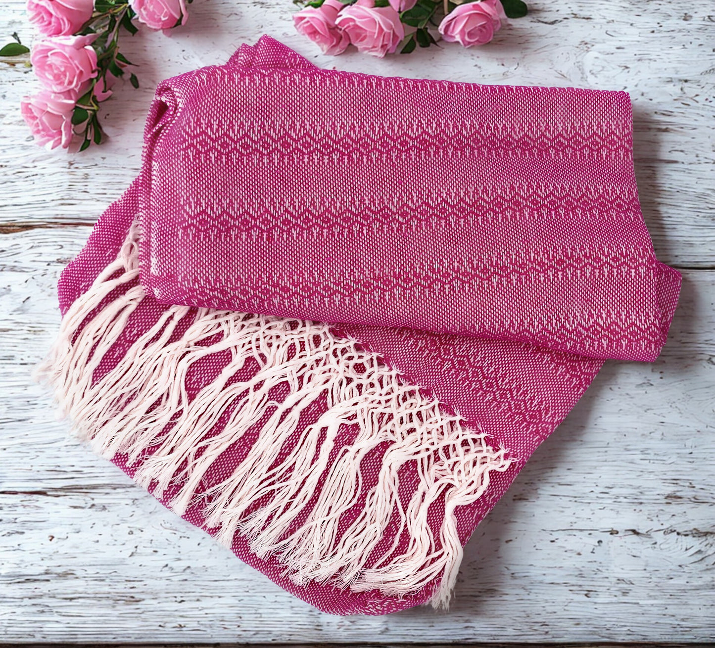 Premium Quality 2.1m (6ft 10in) 100% Cotton Mexican Rebozo (210cm x 65cm)