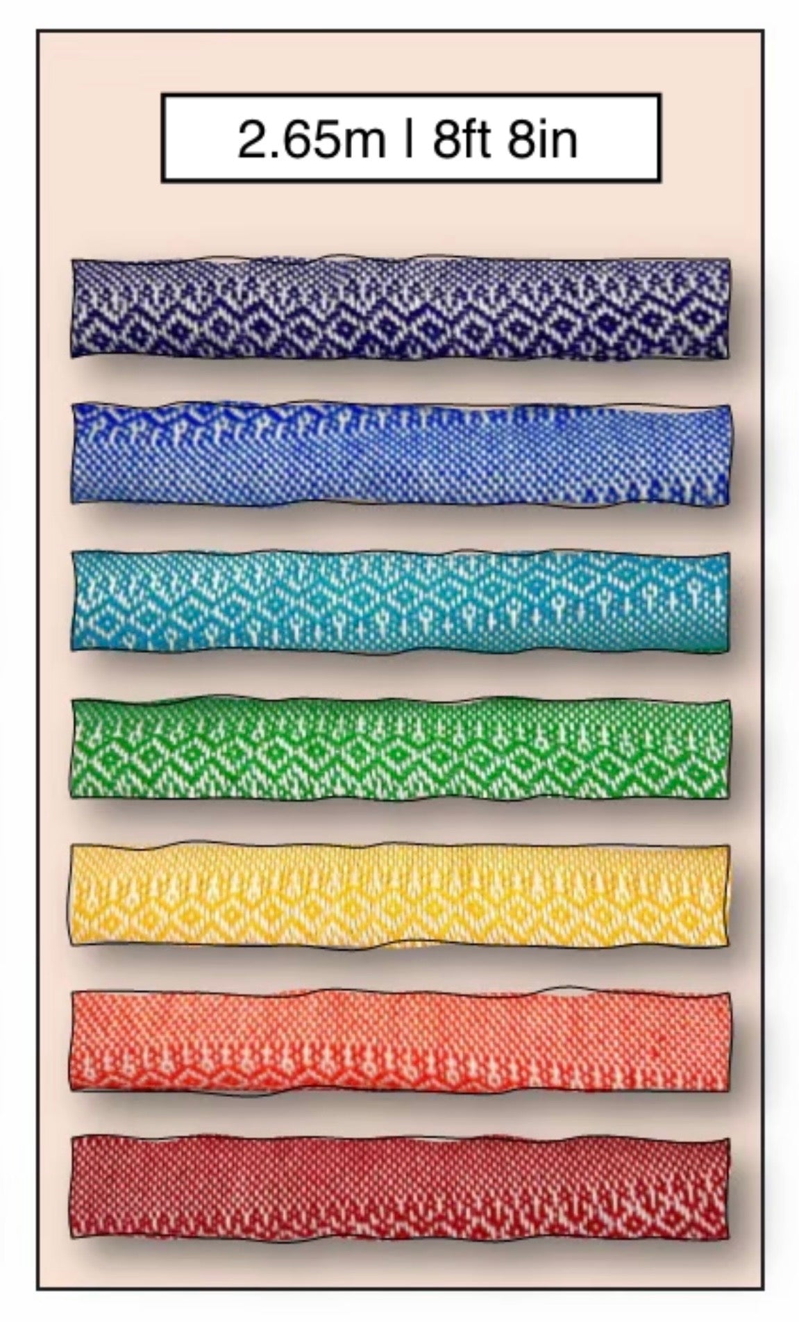 Rebozo Chakra Set (Set of 7) 100% Cotton Mexican Closing of the Bones Doula Rebozos