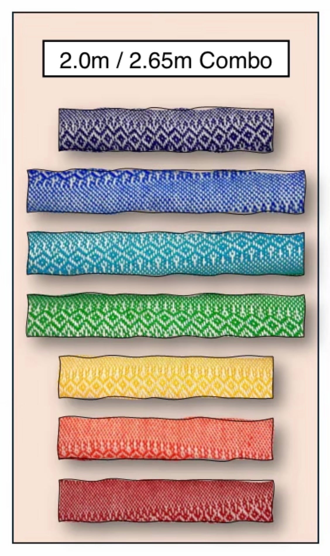 Rebozo Chakra Set (Set of 7) 100% Cotton Mexican Closing of the Bones Doula Rebozos