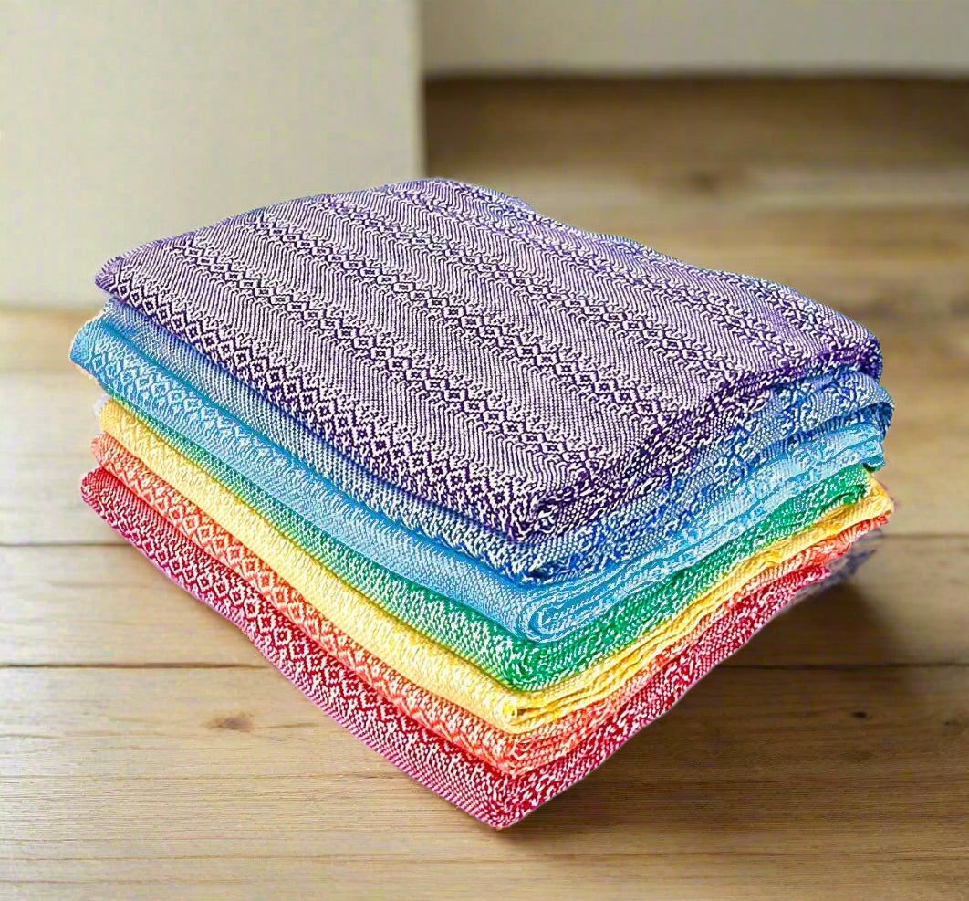 Rebozo Chakra Set (Set of 7) 100% Cotton Mexican Closing of the Bones Doula Rebozos