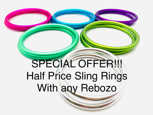 Rebozo Sling Rings (Pair) – Lightweight Aluminium Rings for Babywearing & Rebozo Support