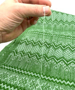 (Seconds) Zigzag Pattern Classic Artisanal Mexican Rebozo Shawl (195cmx67cm) - Green/Silver