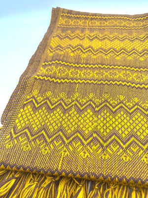 (Seconds) Zigzag Pattern Classic Artisanal Mexican Rebozo Shawl (195cmx67cm) - Honeycomb