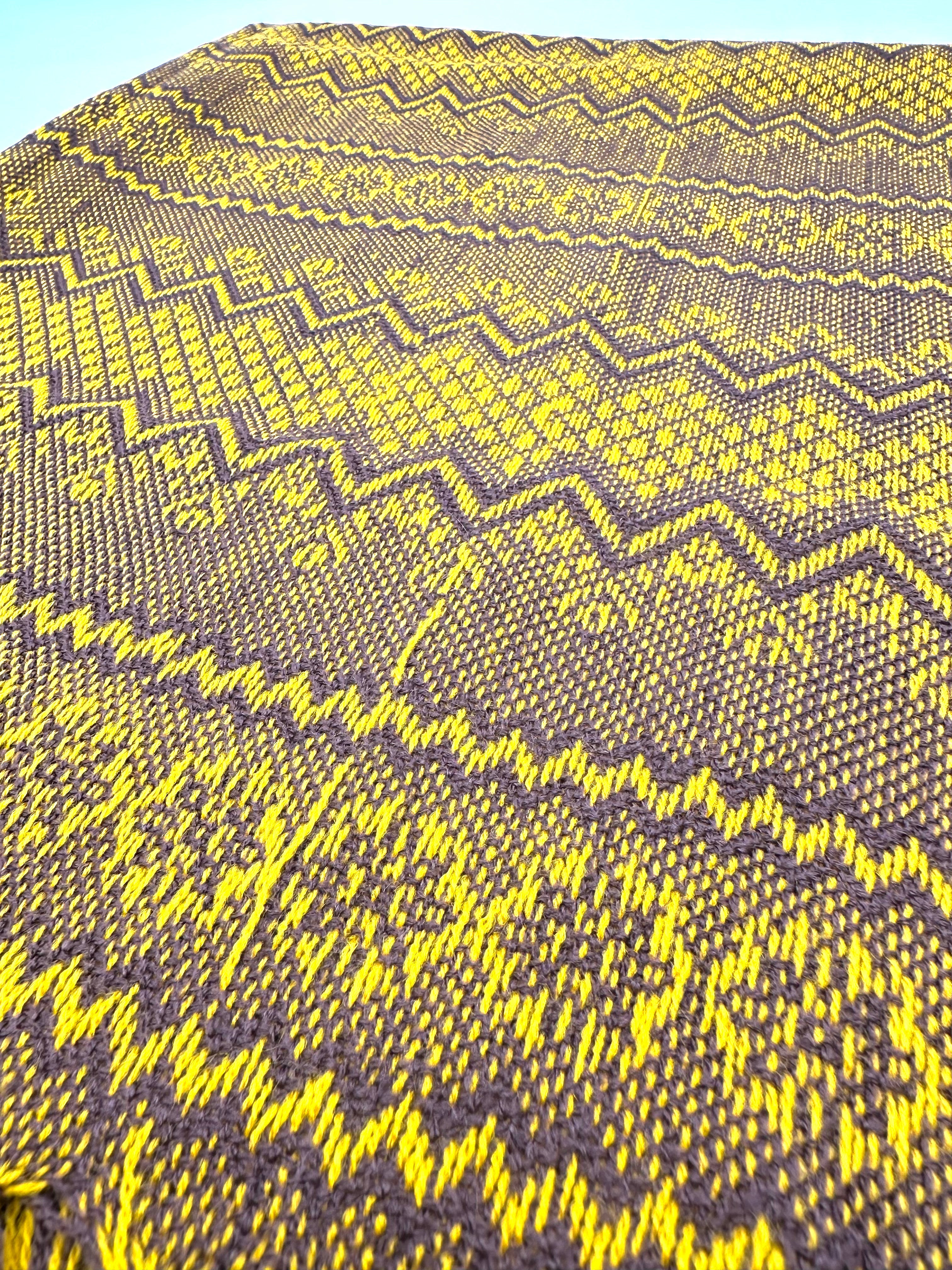 (Seconds) Zigzag Pattern Classic Artisanal Mexican Rebozo Shawl (195cmx67cm) - Honeycomb