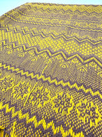 (Seconds) Zigzag Pattern Classic Artisanal Mexican Rebozo Shawl (195cmx67cm) - Honeycomb