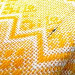 (Seconds) Zigzag Pattern Classic Artisanal Mexican Rebozo Shawl (195cmx67cm) - Tangerine/White i