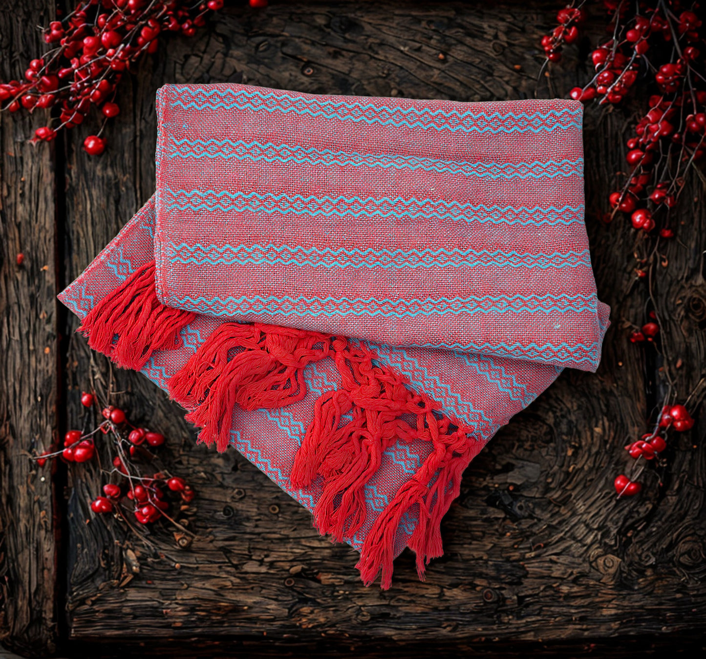 Tlaxcala 2.0m (6ft 6in) 100% Cotton Mexican Rebozo (200cm x 65cm)