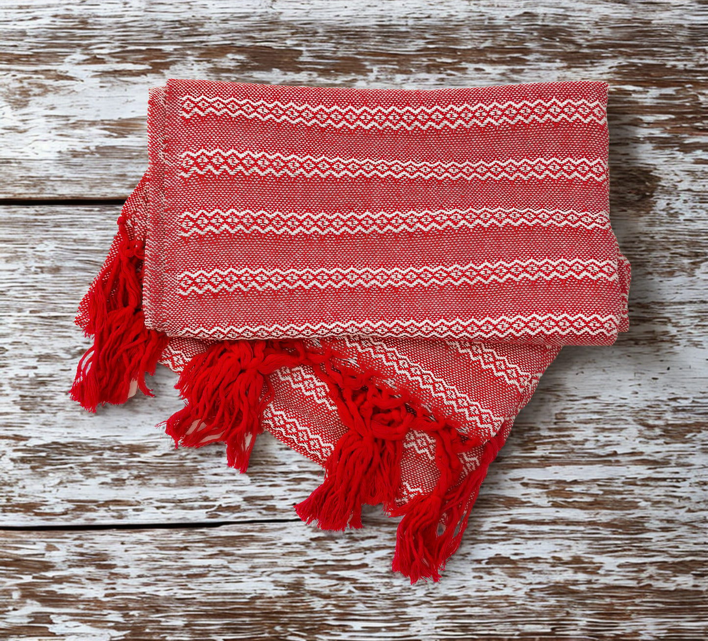 Tlaxcala 2.0m (6ft 6in) 100% Cotton Mexican Rebozo (200cm x 65cm)