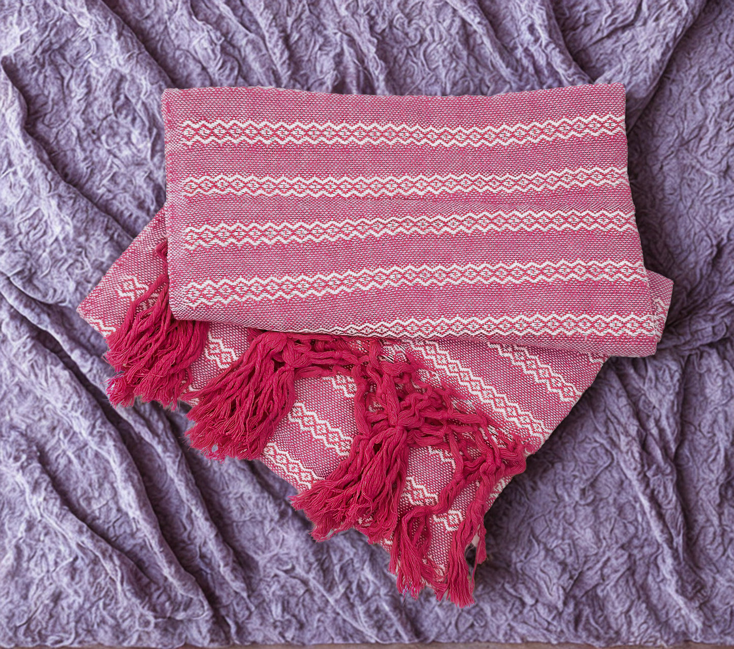 Tlaxcala 2.0m (6ft 6in) 100% Cotton Mexican Rebozo (200cm x 65cm)
