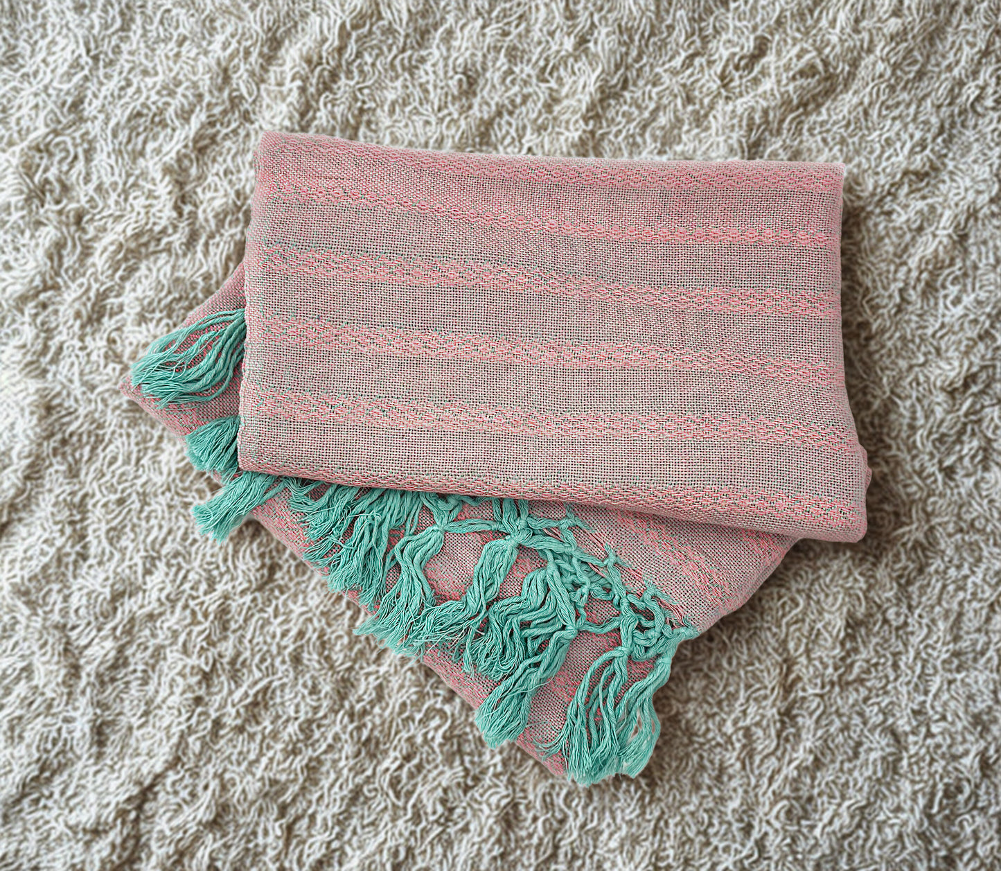 Tlaxcala 2.0m (6ft 6in) 100% Cotton Mexican Rebozo (200cm x 65cm)