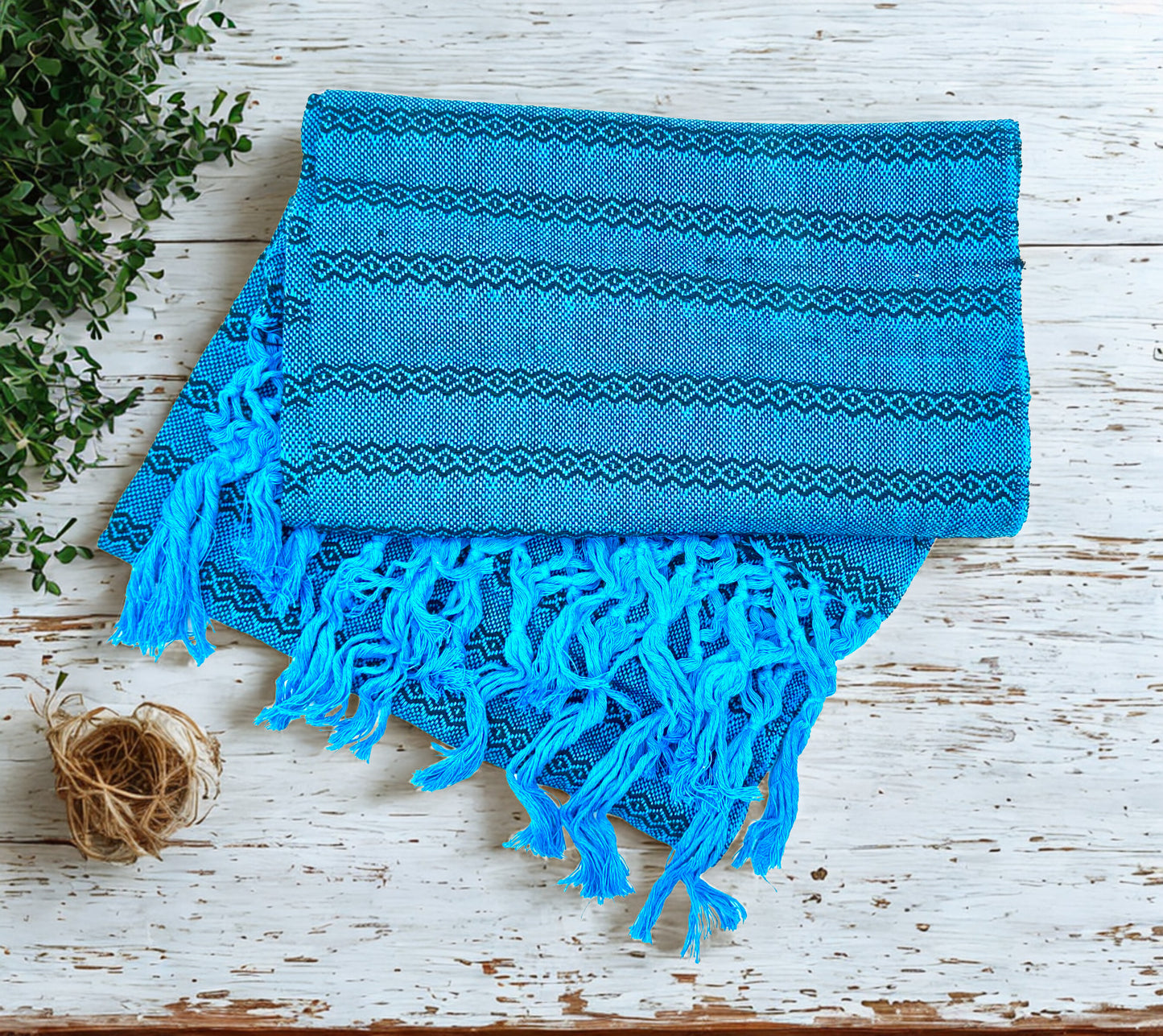 Tlaxcala 2.0m (6ft 6in) 100% Cotton Mexican Rebozo (200cm x 65cm)