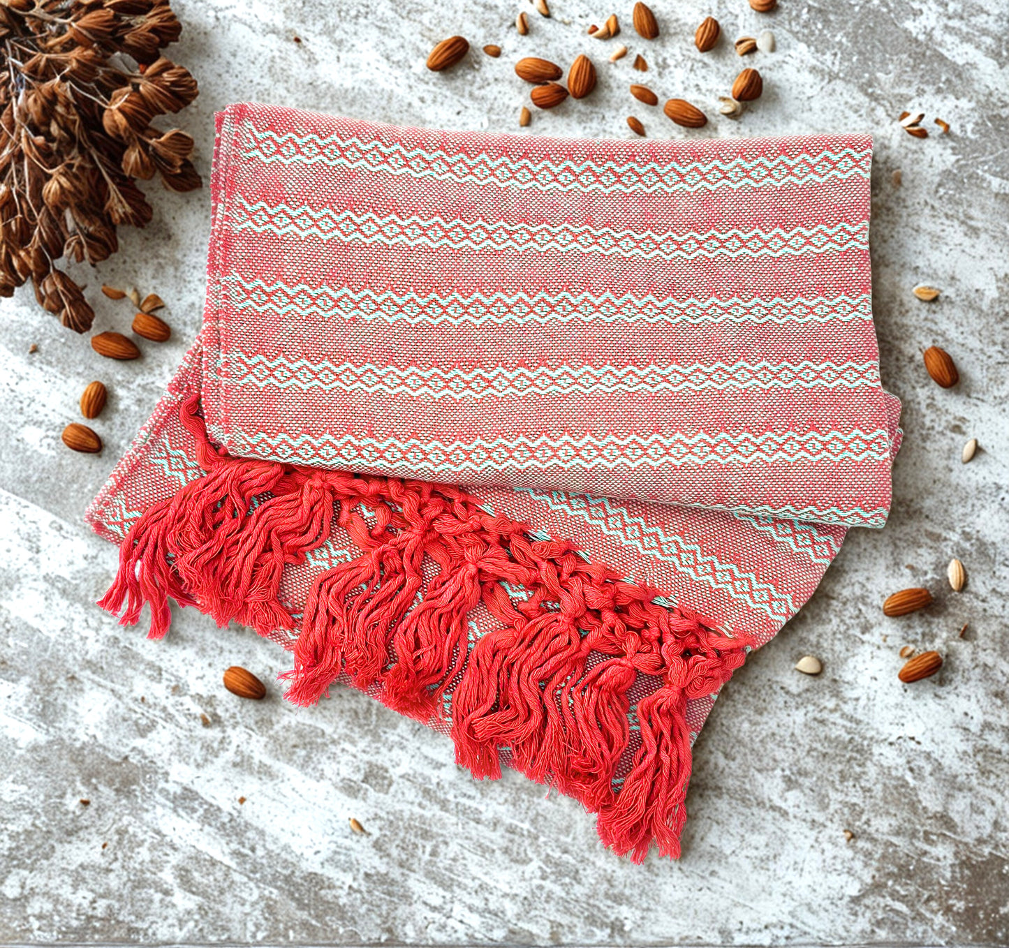 Tlaxcala 2.0m (6ft 6in) 100% Cotton Mexican Rebozo (200cm x 65cm)