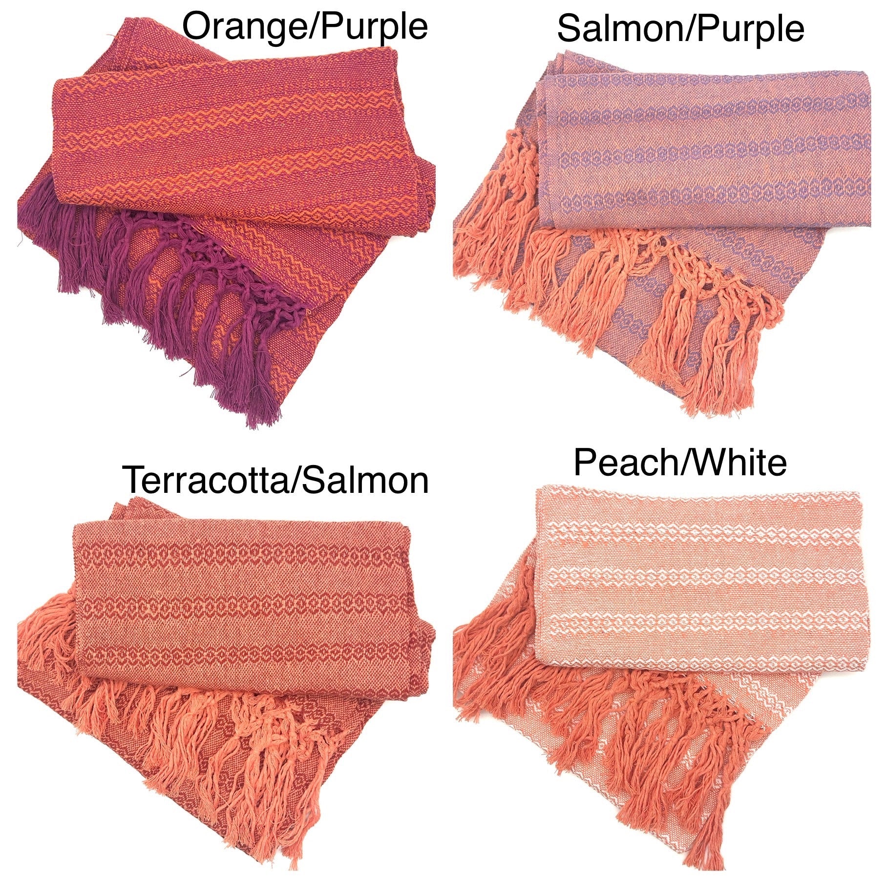 Tlaxcalteca 2.0m (6ft 6in) 100% Cotton Mexican Rebozo (200cm x 65cm)
