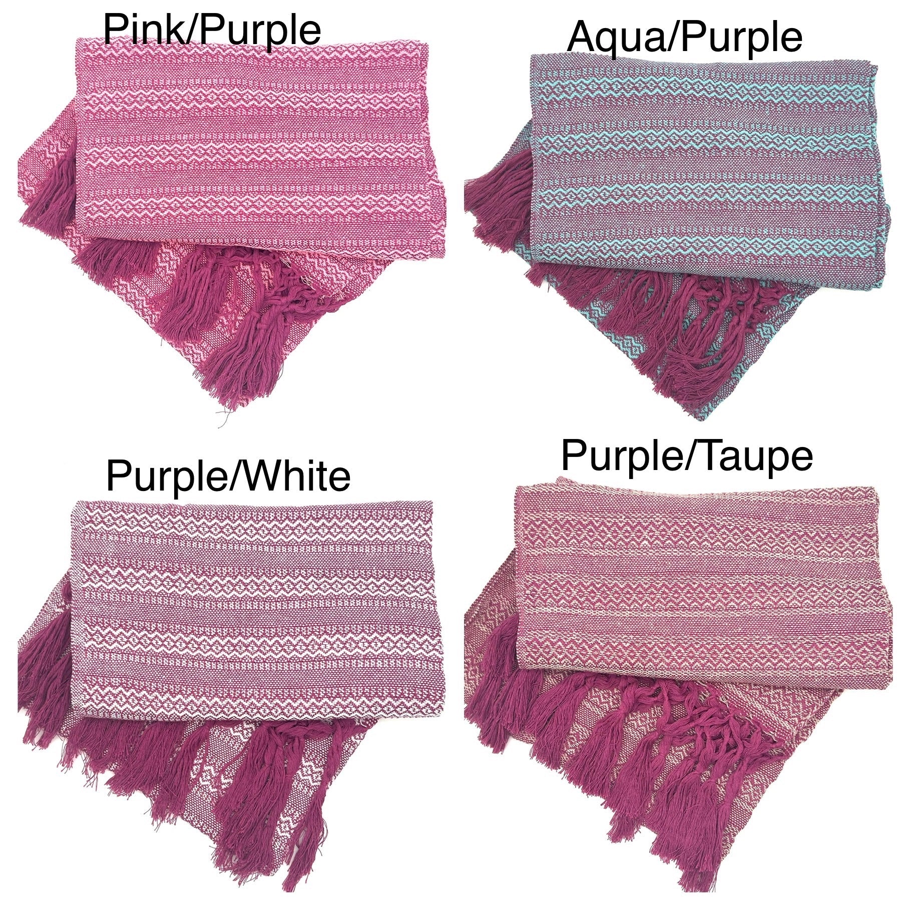 Tlaxcalteca 2.0m (6ft 6in) 100% Cotton Mexican Rebozo (200cm x 65cm)
