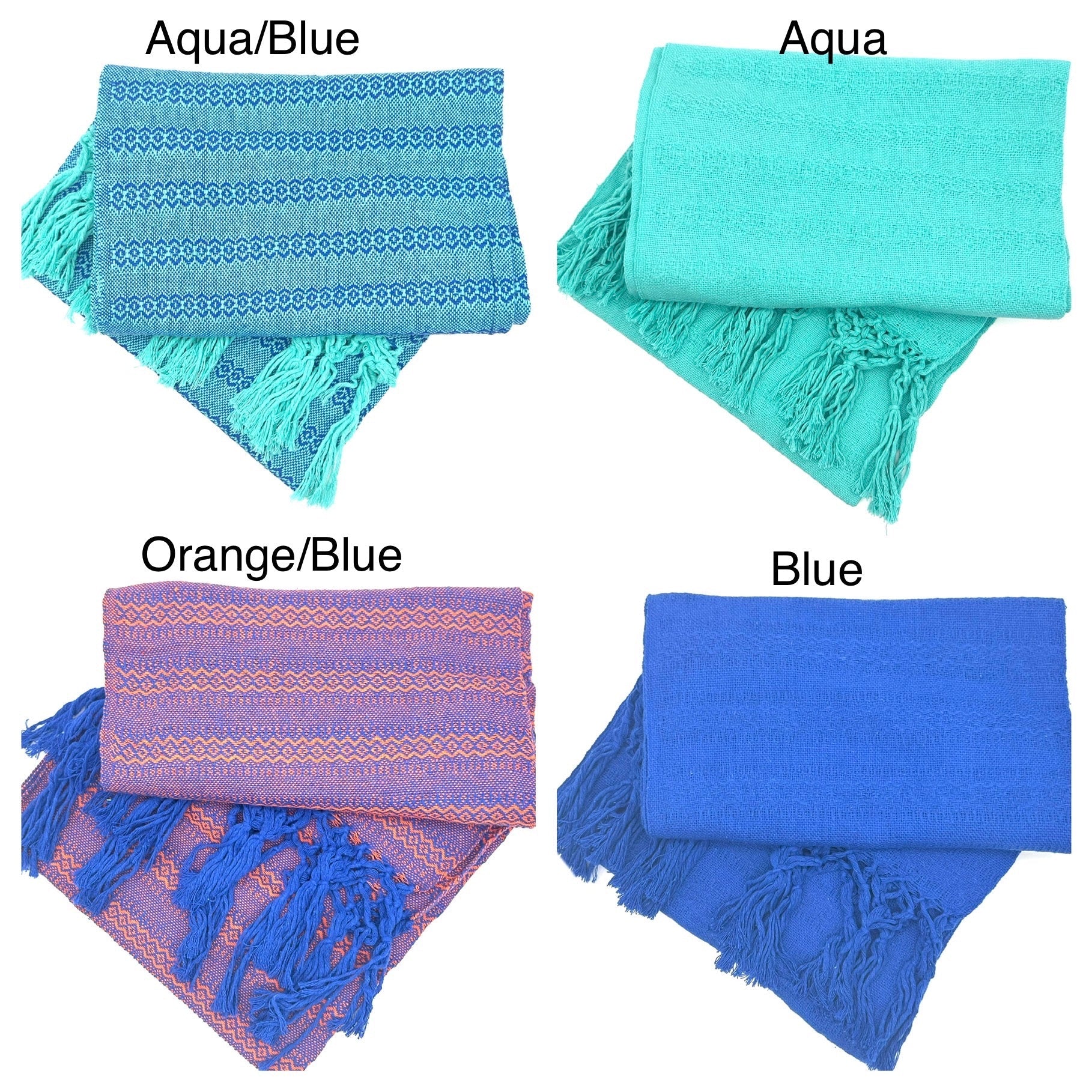 Tlaxcalteca 2.0m (6ft 6in) 100% Cotton Mexican Rebozo (200cm x 65cm)