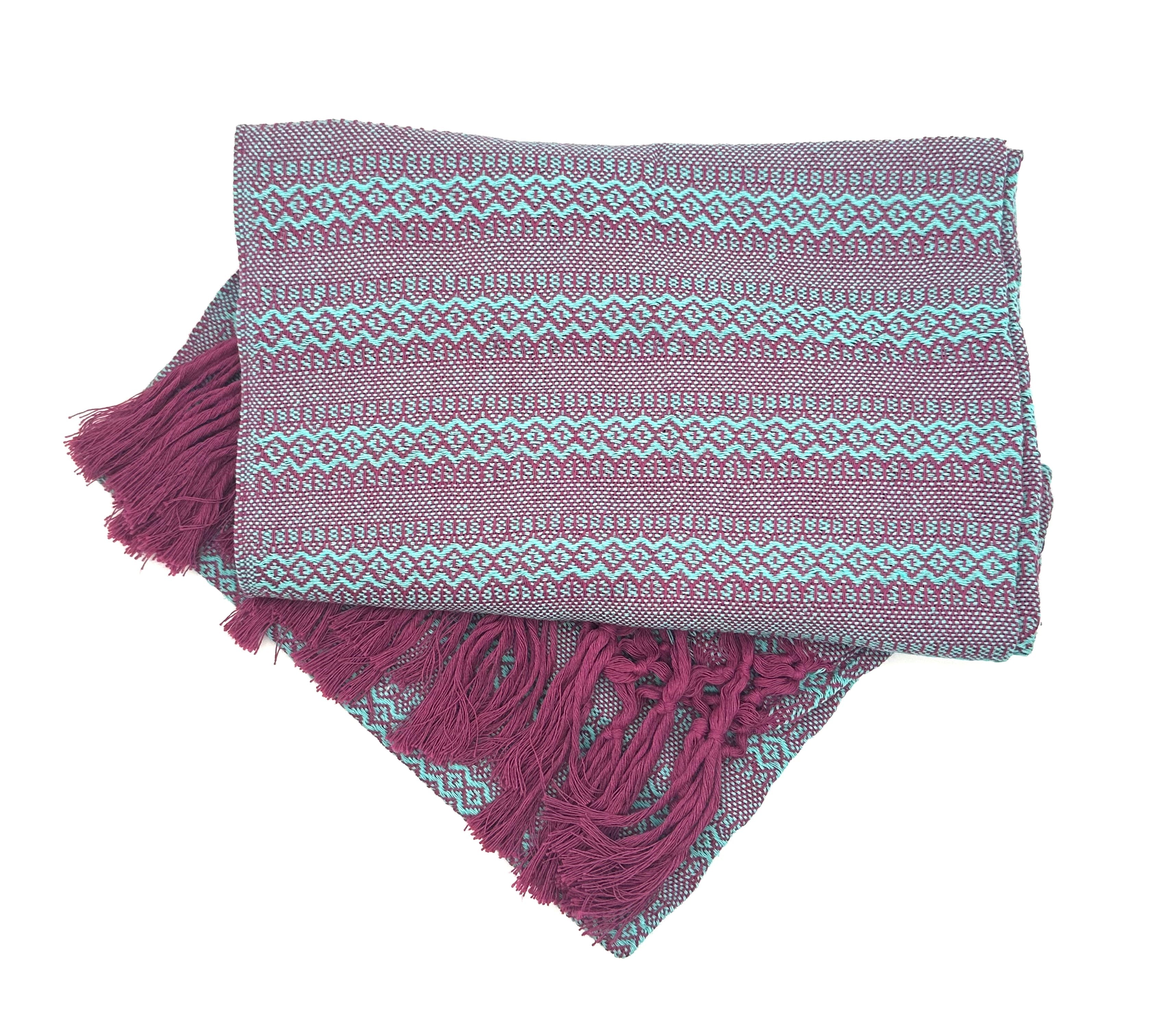 Tlaxcalteca 2.0m (6ft 6in) 100% Cotton Mexican Rebozo (200cm x 65cm)