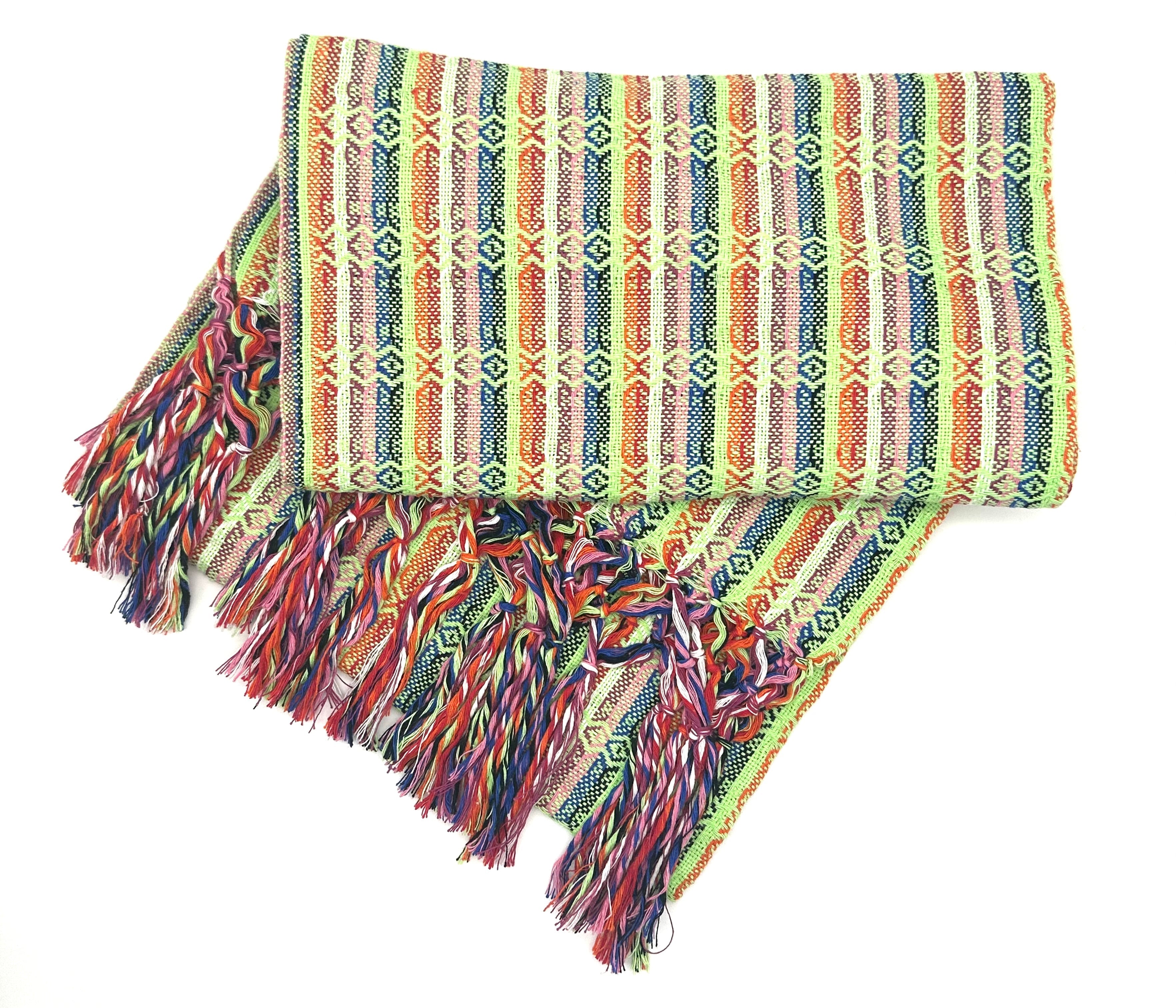 Tlaxcalteca 2.0m (6ft 6in) 100% Cotton Mexican Rebozo (200cm x 65cm)