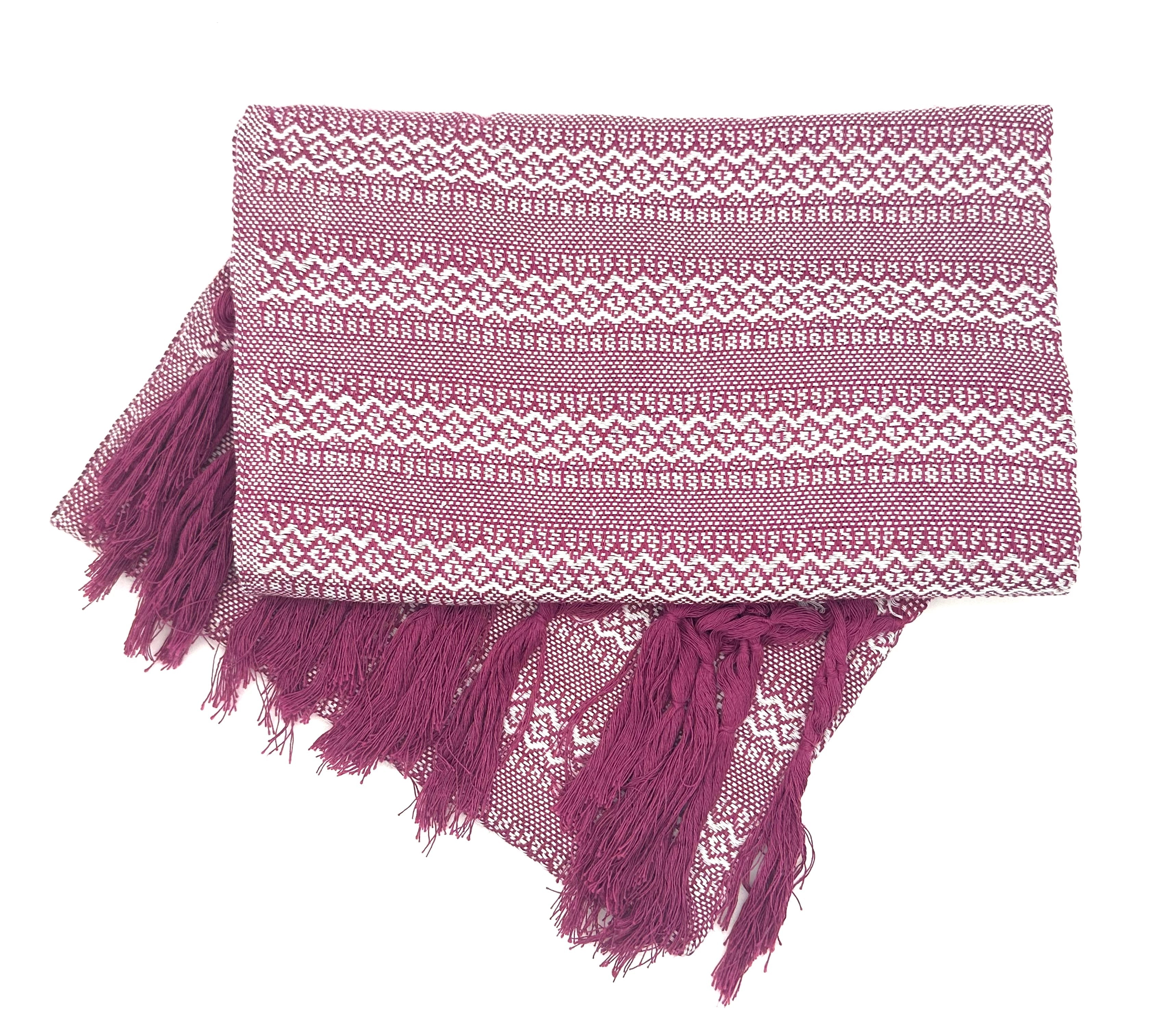 Tlaxcalteca 2.0m (6ft 6in) 100% Cotton Mexican Rebozo (200cm x 65cm)
