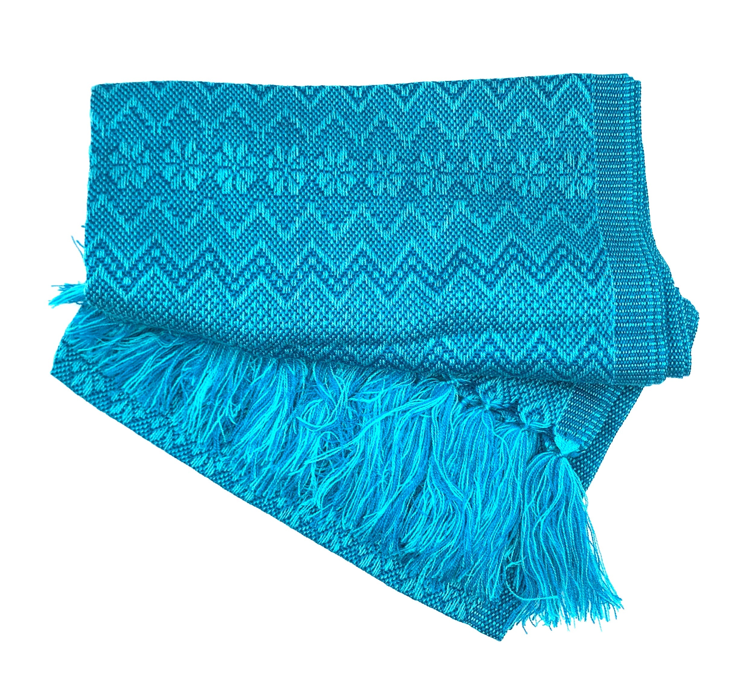 ZigZag Pattern Classic Artisanal Mexican Rebozo Shawl (195cmx67cm)