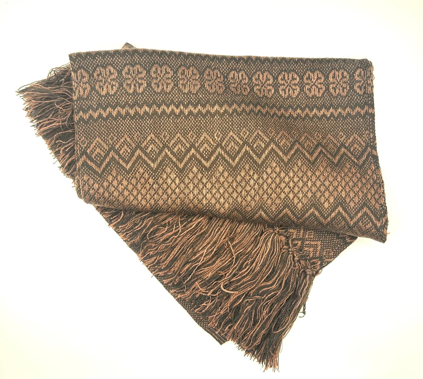 ZigZag Pattern Classic Artisanal Mexican Rebozo Shawl (195cmx67cm)