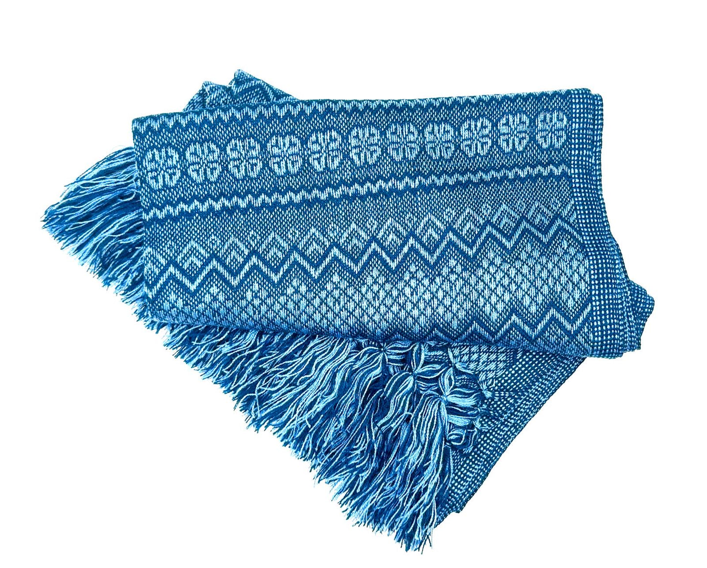 ZigZag Pattern Classic Artisanal Mexican Rebozo Shawl (195cmx67cm)