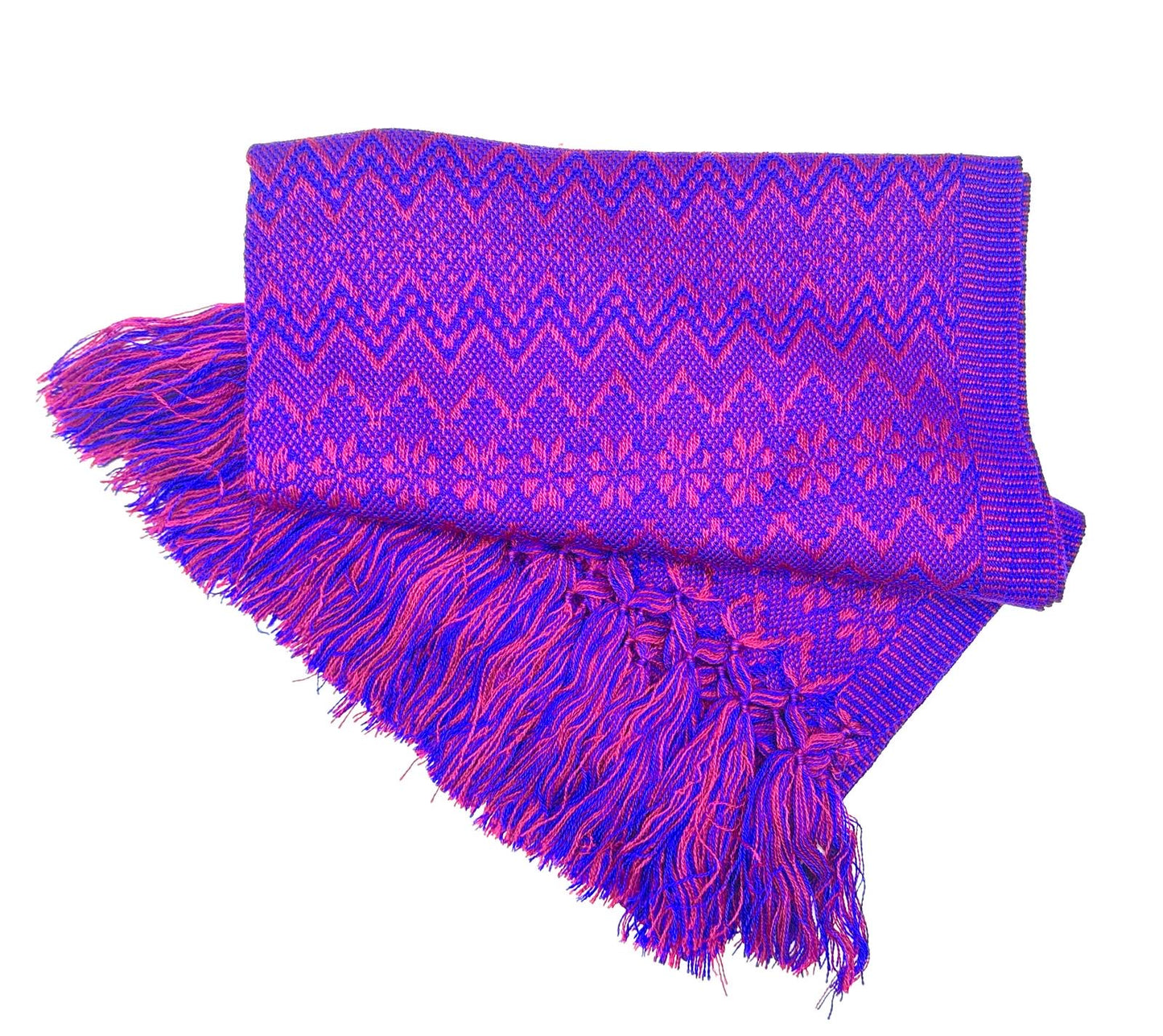 ZigZag Pattern Classic Artisanal Mexican Rebozo Shawl (195cmx67cm)