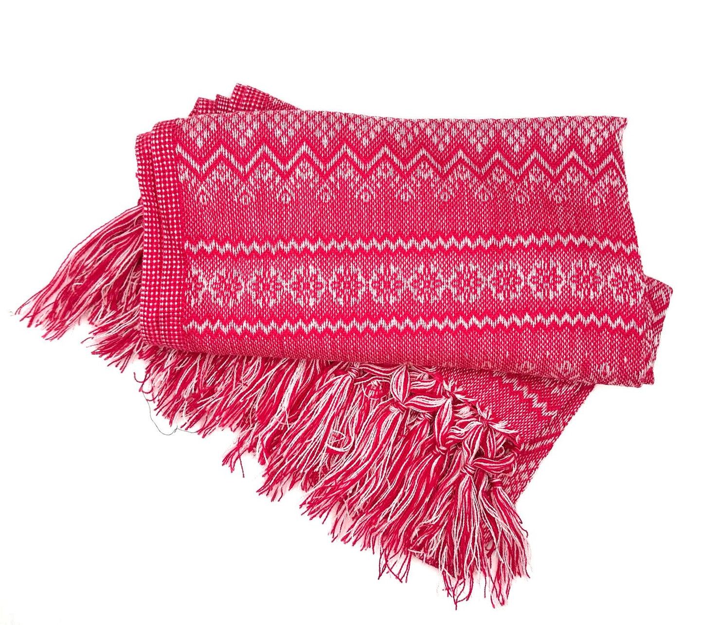ZigZag Pattern Classic Artisanal Mexican Rebozo Shawl (195cmx67cm)