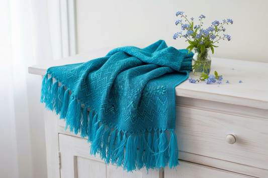 ZigZag Pattern Classic Artisanal Mexican Rebozo Shawl (195cmx67cm)